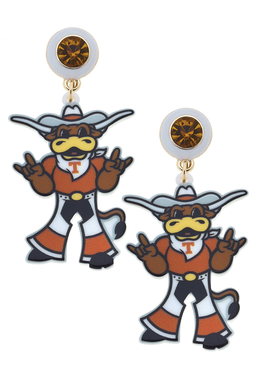 Texas Longhorns Bevo Resin Mascot Earrings
