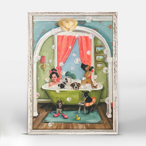 The Bubble Bath Mini Framed Canvas