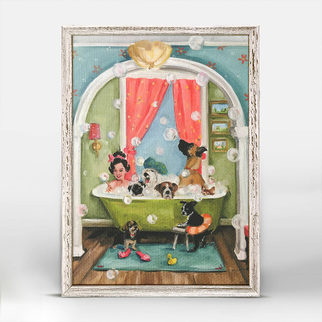 The Bubble Bath Mini Framed Canvas