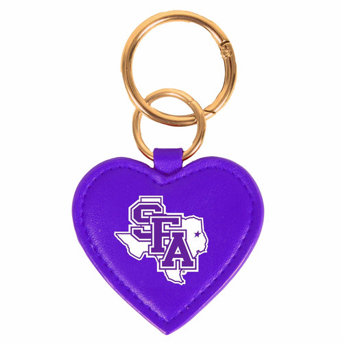 Stephen F. Austin Lumberjacks Heart Bag Charm/ Key Ring
