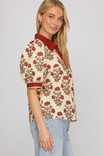 Shirt - Burgendy Floral