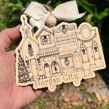 Small Town Street Custom Christmas Ornament Main Street : With Water Tower