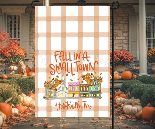 Fall In A Small Town Garden Flag (Custom)