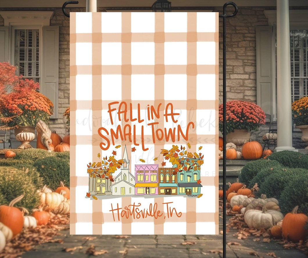 Fall In A Small Town Garden Flag (Custom)