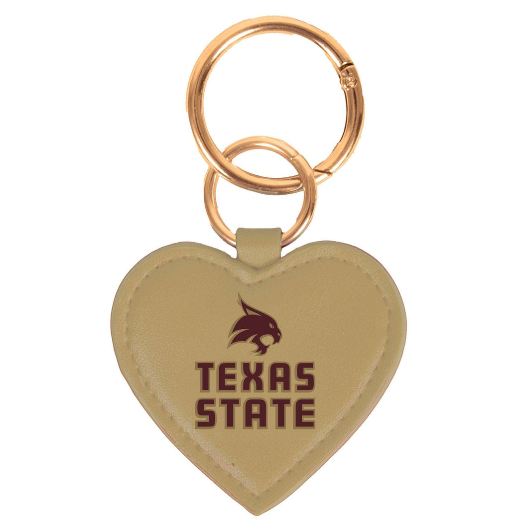 Texas State Bobcats Heart Bag Charm/ Key Ring