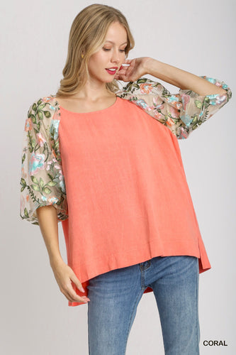 Shirt - Floral Sleeve