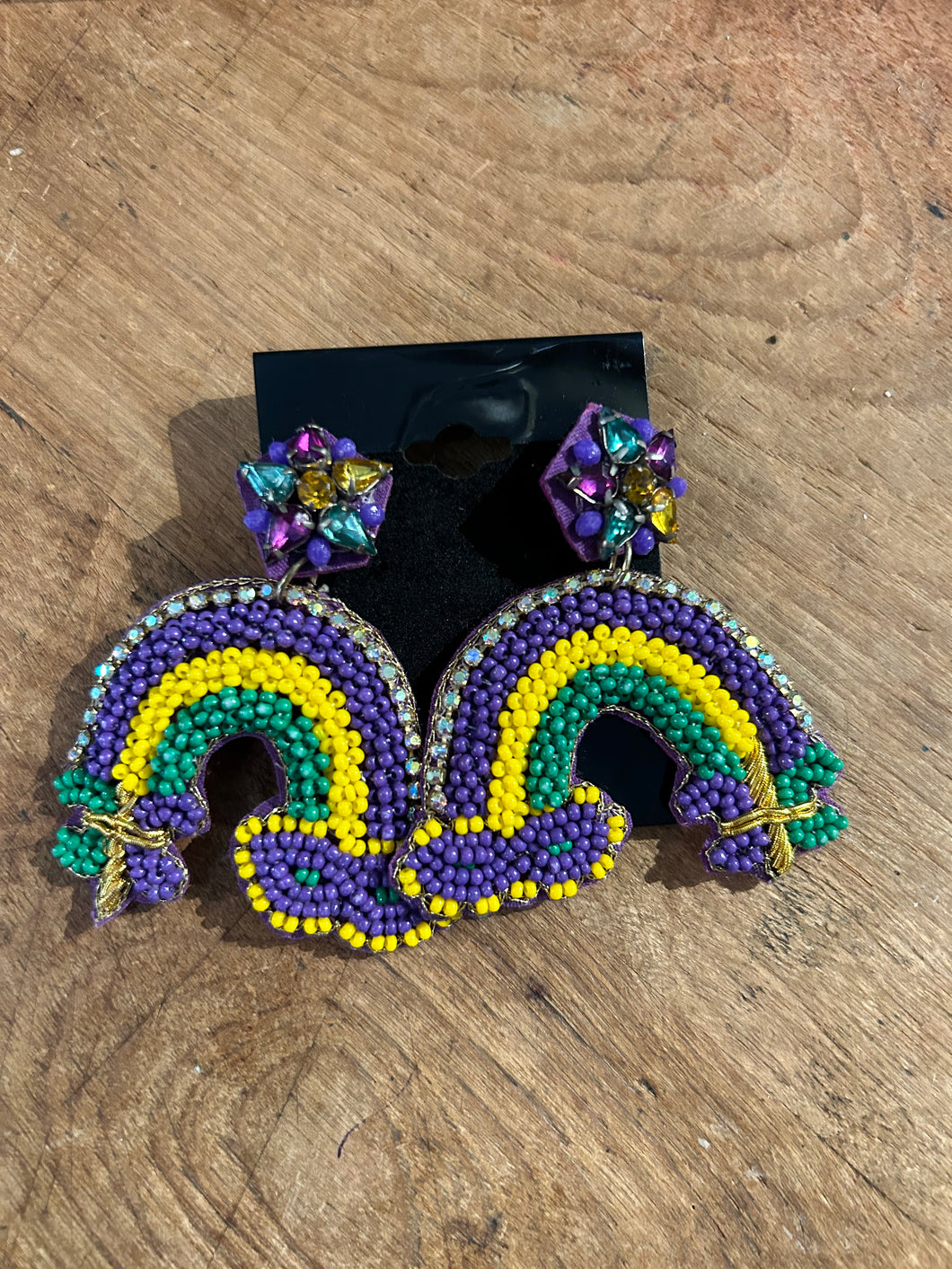 Earring - Mardi Gras Rainbow