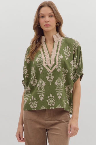 Shirt - Green Botanical