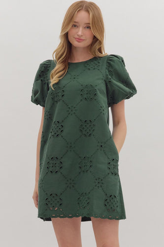 Dress - Green Eyelet