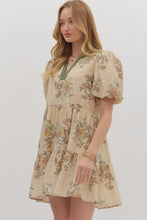 Dress - Floral Puff Sleeve