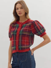 Sweater - Christmas Plaid Short Sleeve