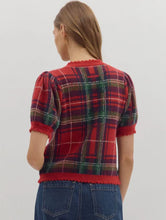 Sweater - Christmas Plaid Short Sleeve