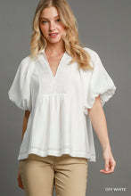 Shirt -  Smocked V-Neck