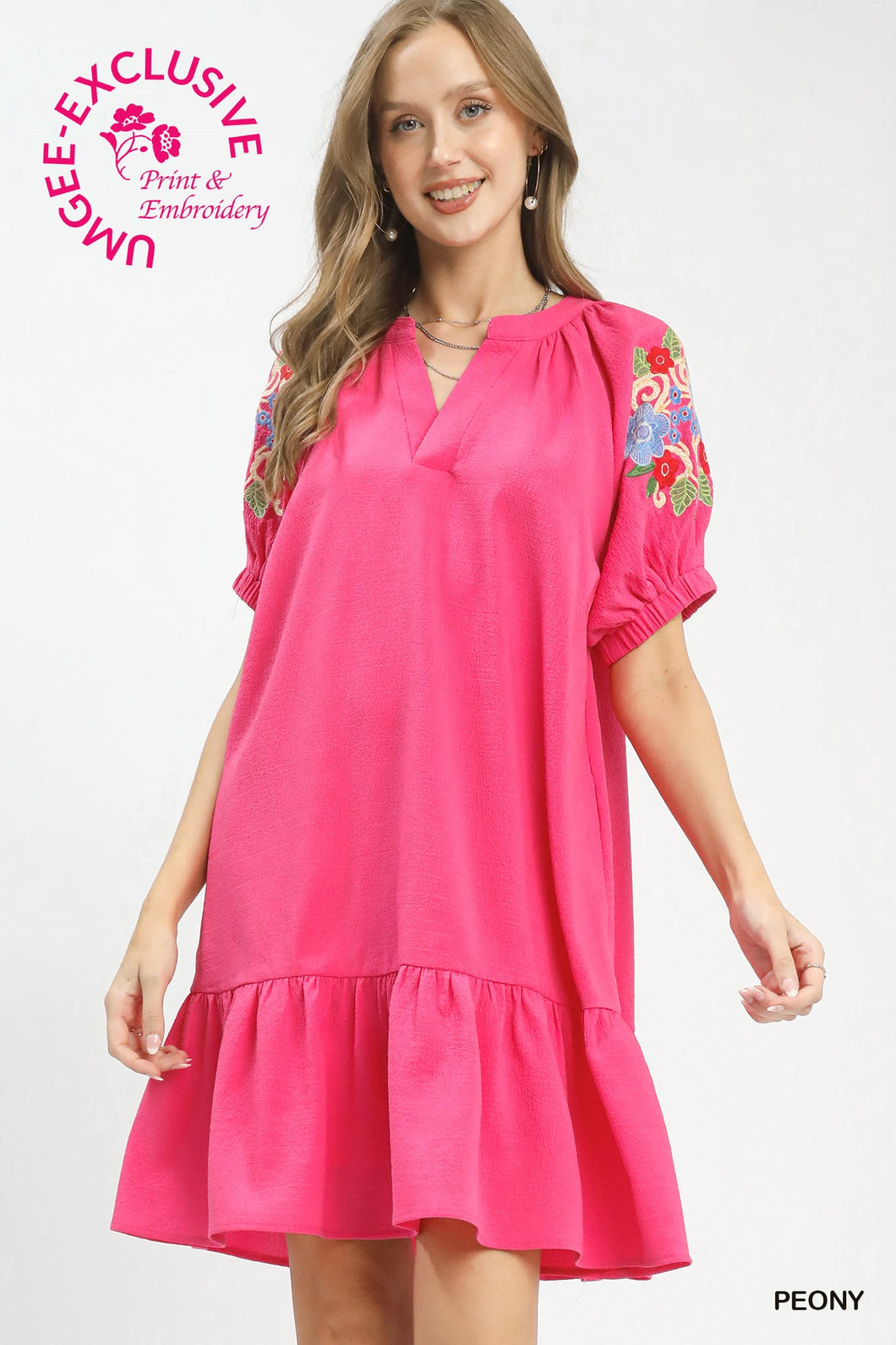 Dress - Floral Embroidery