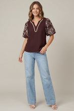 Shirt - Puff sleeve wine