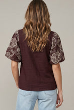 Shirt - Puff sleeve wine