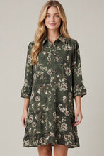 Dress - Green Ruffle Hem