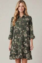 Dress - Dark Green Floral