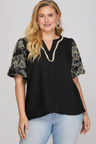 Shirt - Puff sleeve Black
