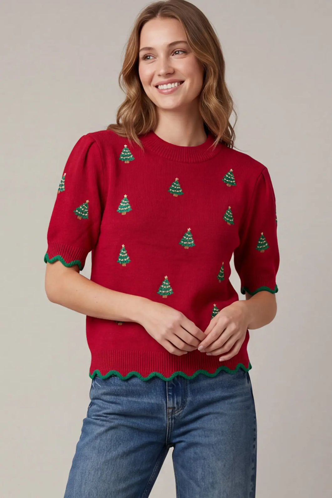 Sweater - Red Christmas Tree