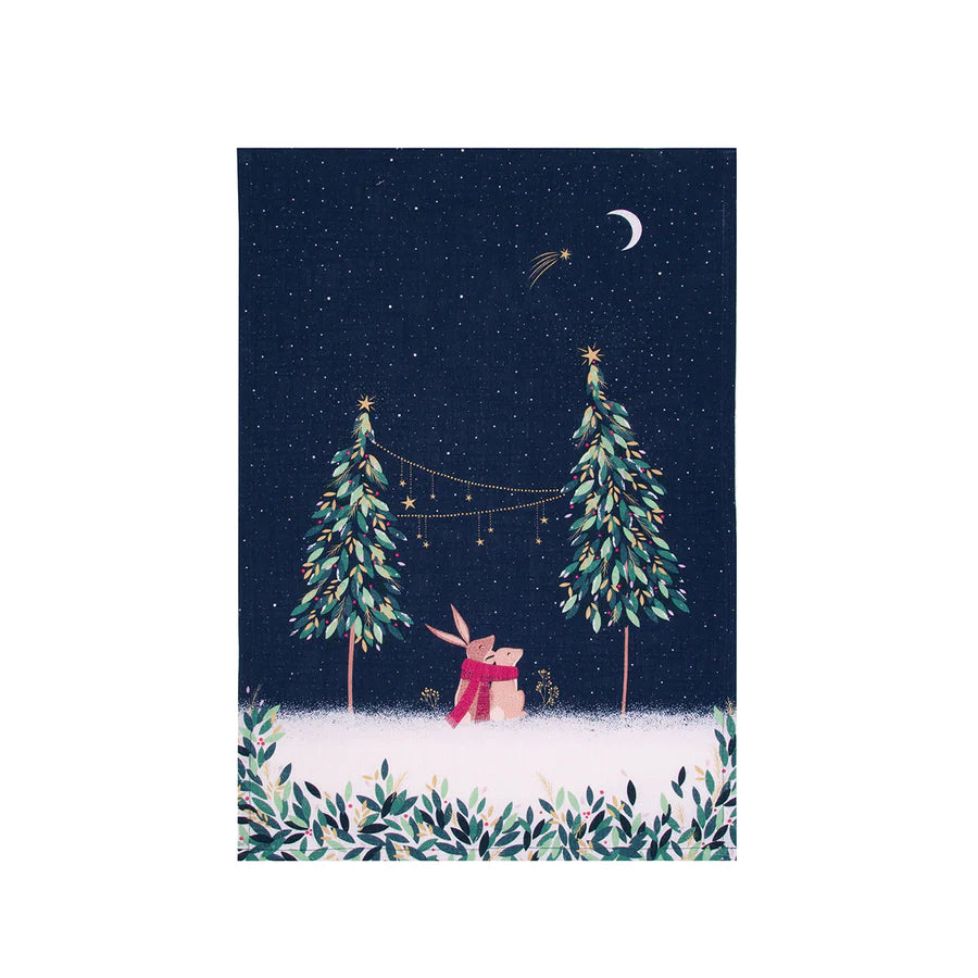 Moonlit Rabbit Towel