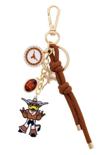 Texas Longhorns Cluster Bag Charm in Burnt Orange