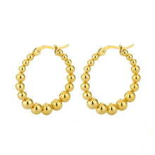 Earring - Gold Ball Hoop