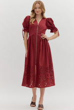 Dress - Solid Burgendy Zip