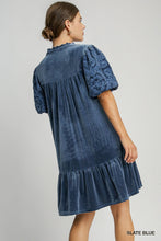 Dress - Slate Blue Velvet