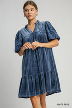 Dress - Slate Blue Velvet