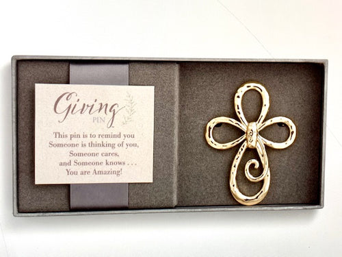 Jewelry- Giving Gold Cross Pin