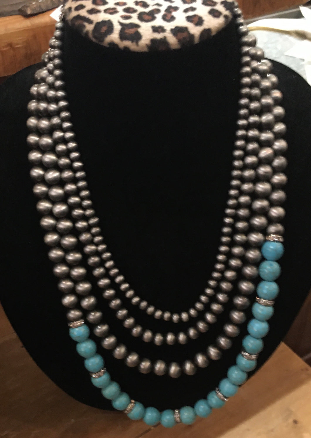 Jewelry-Indian Pearl multi strand necklace