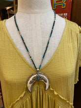 Jewelry- Squash Blossom shaped Pendant on Long Bead Strand